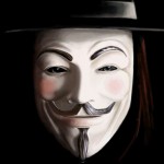 La maschera di V per vendetta (rappresentante Guy Fawkes)