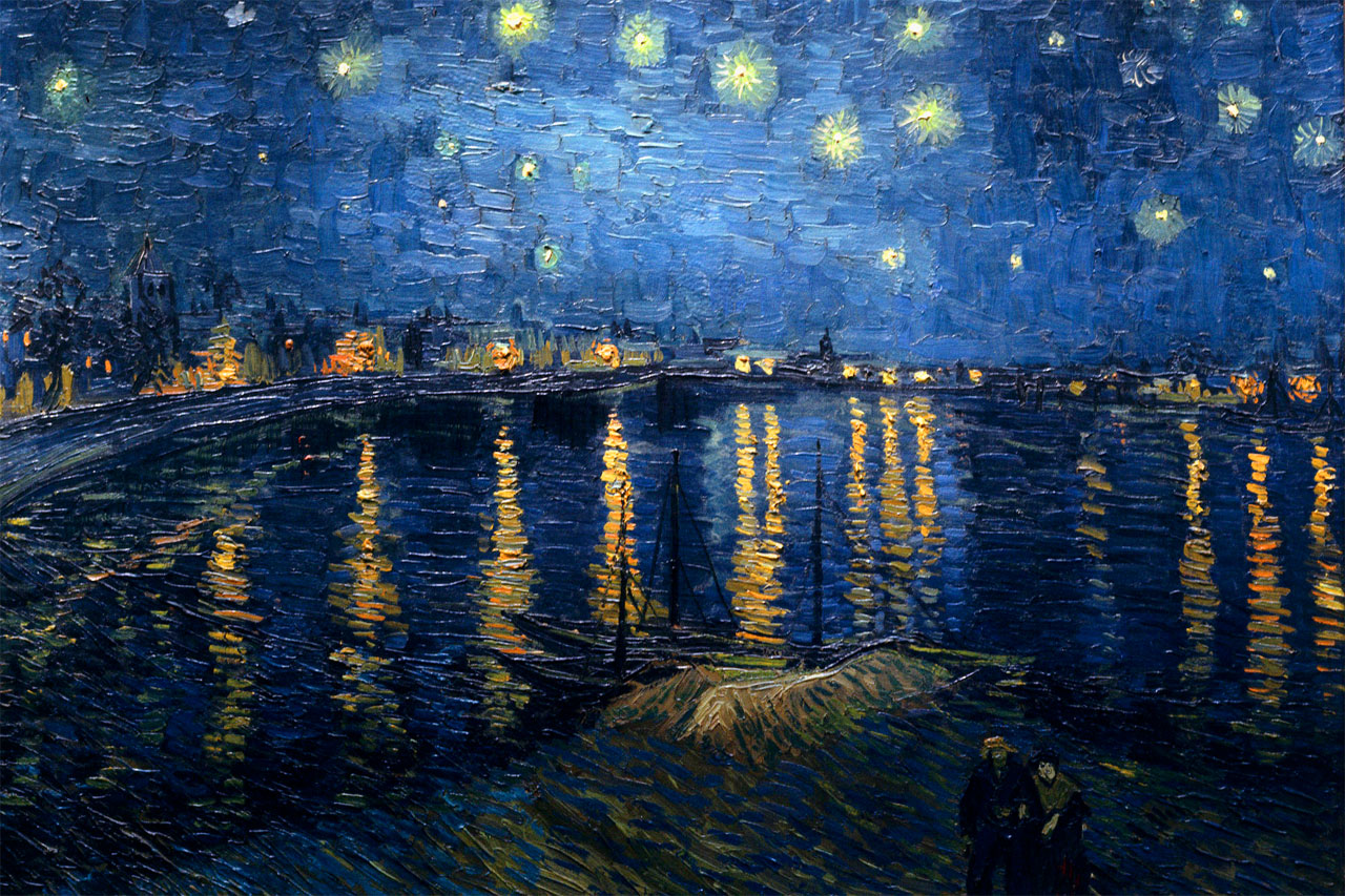 Notte stellata sul Rodano (1888, olio su tela, 72.5×92 cm, Musée d'Orsay, Parigi)