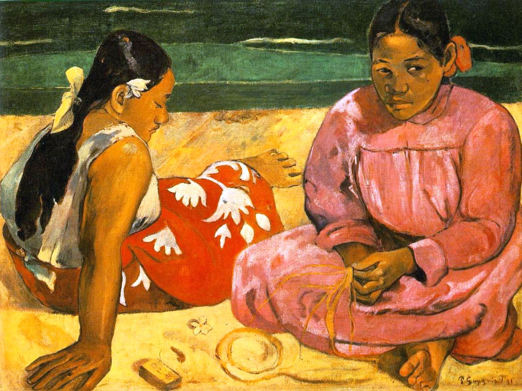 Due Donne Tahitiane Sulla Spiaggia Celebre Quadro Di Gauguin