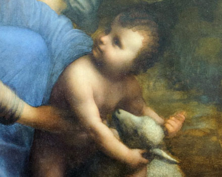 Gesù bambino con l'agnellino (un dettaglio del quadro)