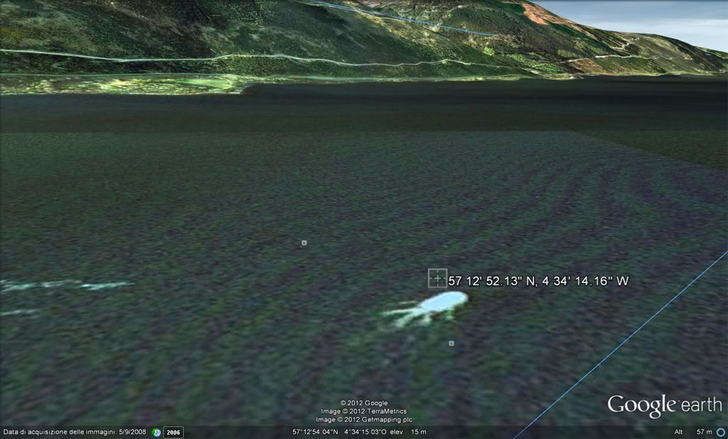 Loch Ness Monster - Google Earth - 2009