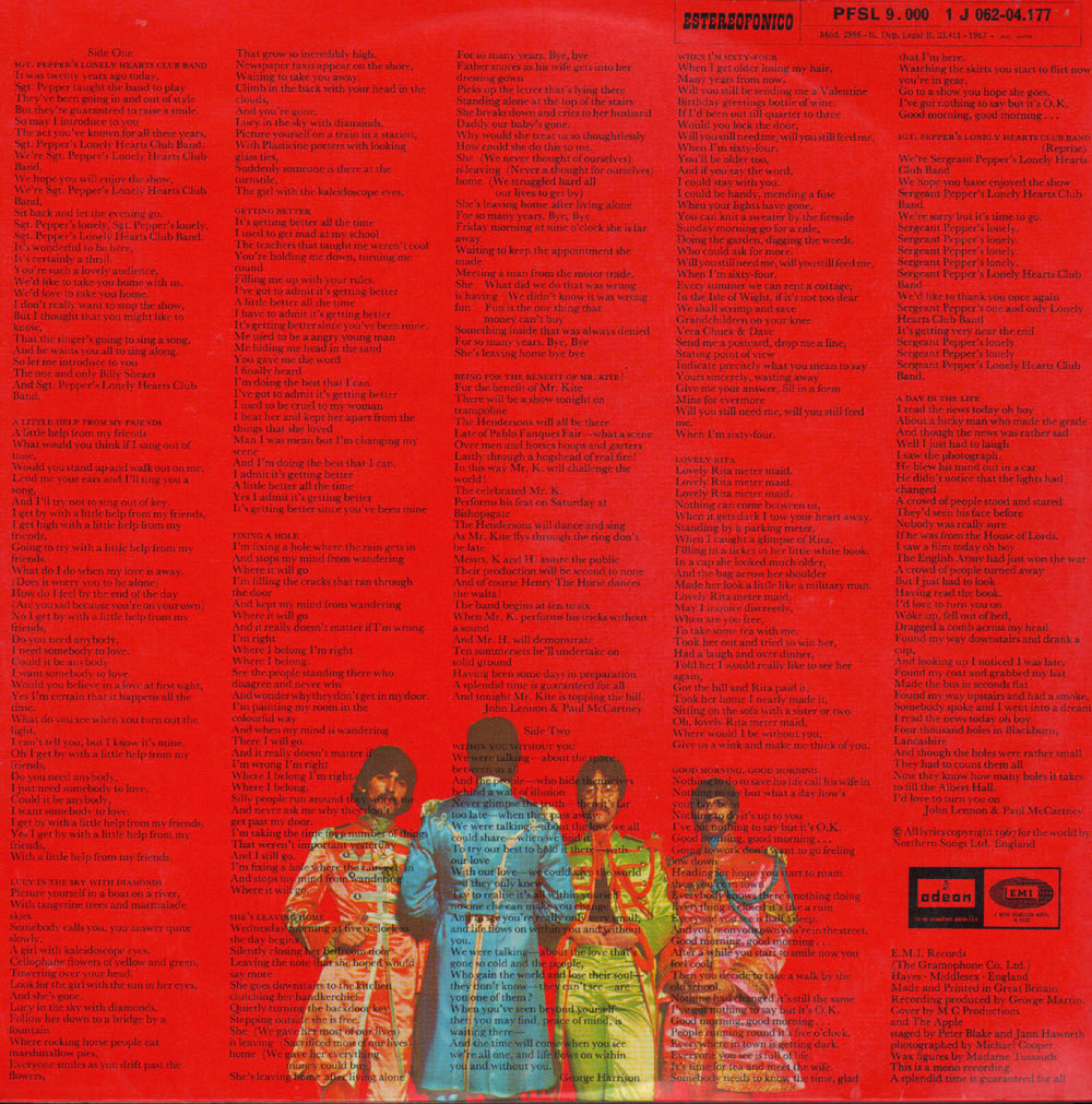 Sgt. Pepper's Lonely Hearts Club Band - retro copertina