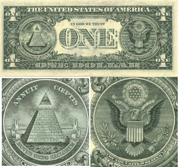 Simbolismo massonico: Dollaro americano - particolare