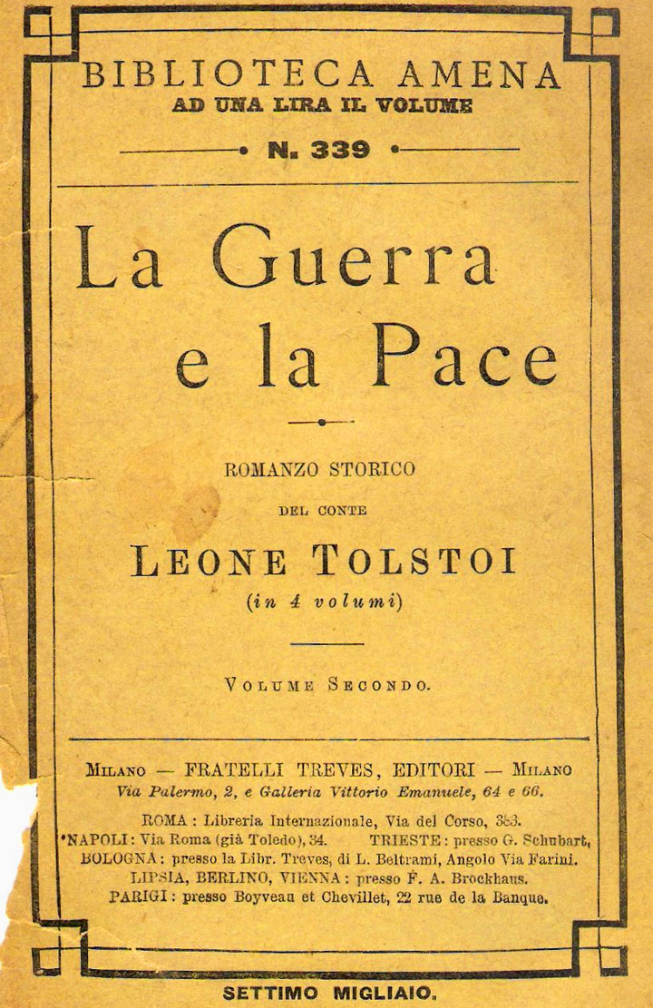 Tolstoj - Guerra e pace - una vecchia edizione