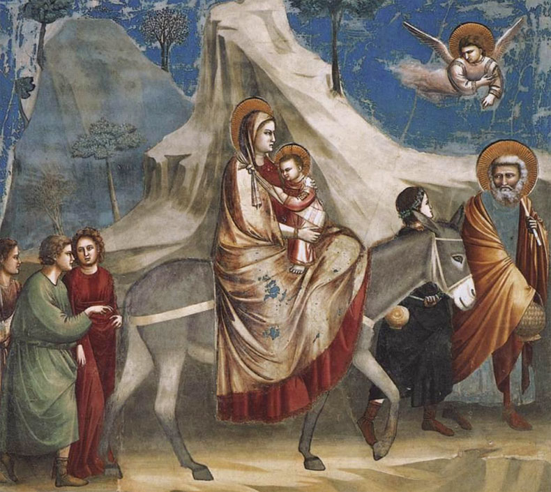 Fuga in Egitto - affresco di Giotto - Cappella degli Scrovegni Padova