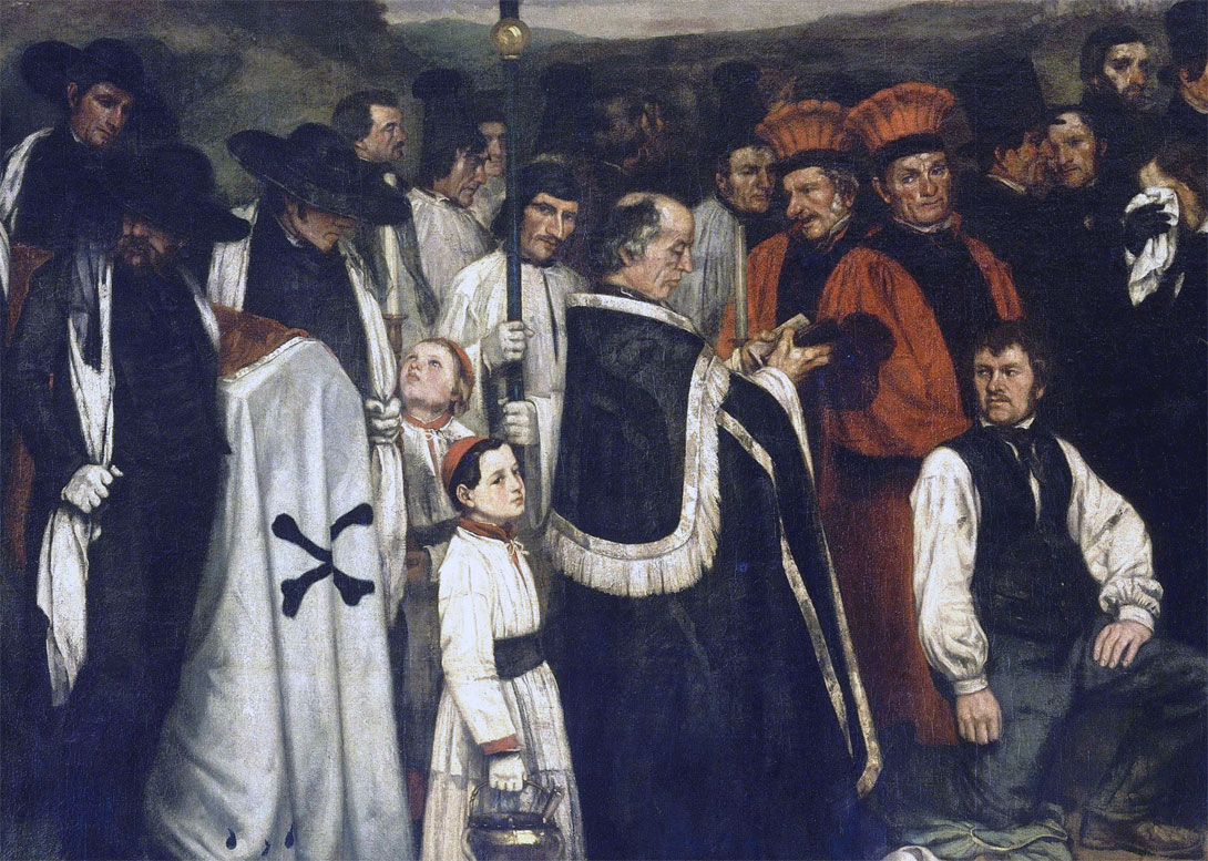 Funerale a Ornans - un dettaglio del dipinto