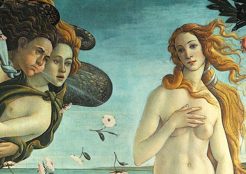 Un dettaglio della Nascita di Venere (Venere di Botticelli)
