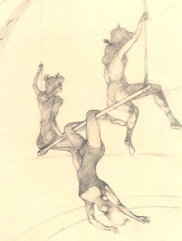 Trapezisti disegnati da Toulouse-Lautrec