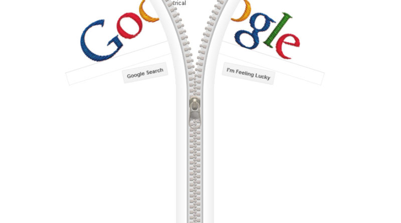 Il doodle di Google che il 24 aprile 2012 celebra la nascita di Gideon Sundback, inventore della cerniera lampo