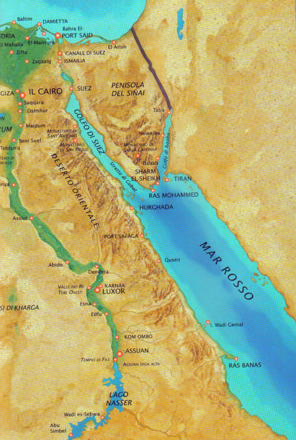 Cartina del Canale di Suez