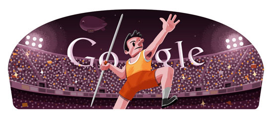 Doodle Google Olimpiadi - Londra 2012 - Lancio del giavellotto