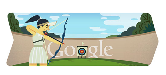Doodle Google Olimpiadi - Londra 2012 - Tiro con l'arco