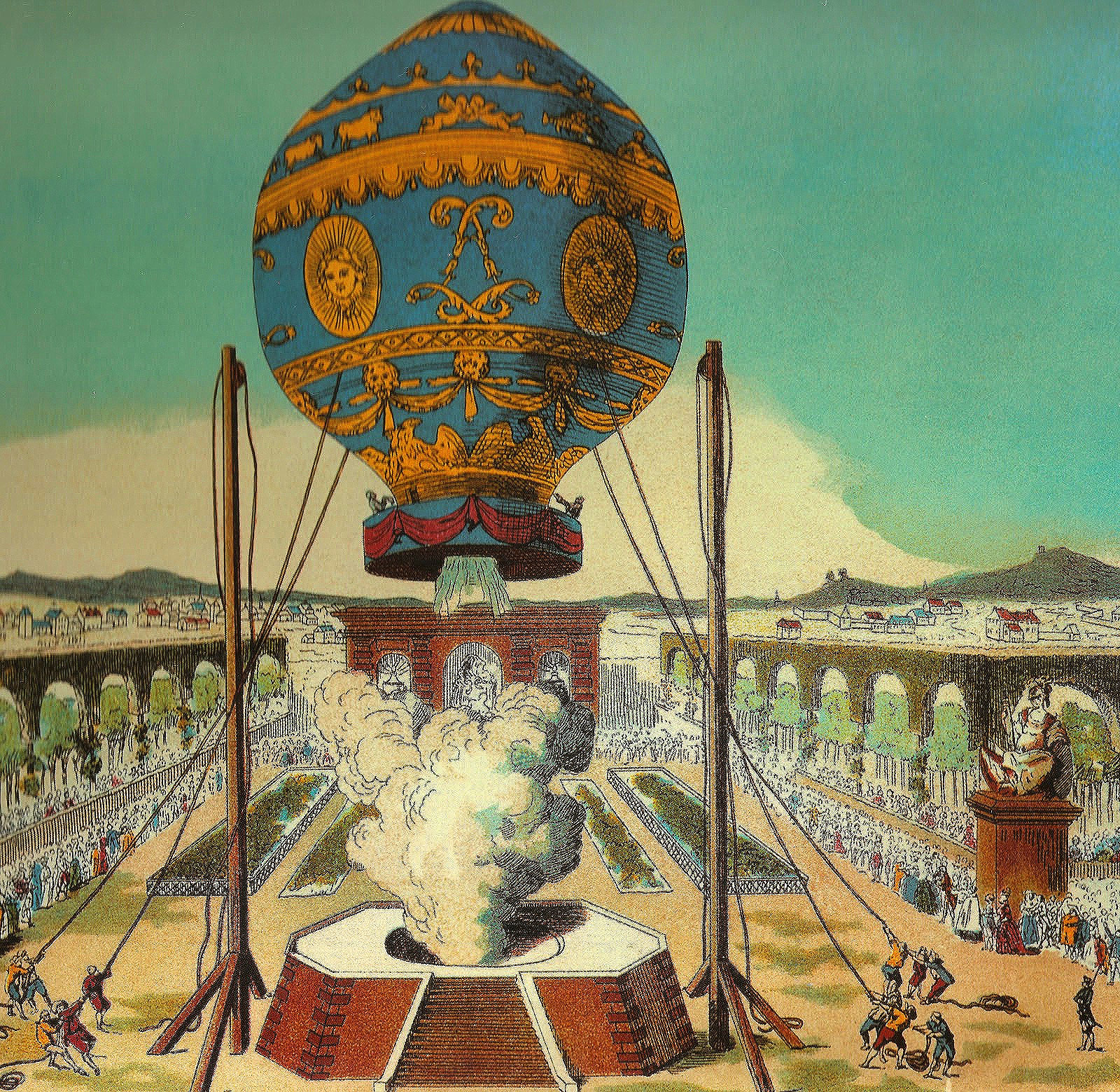 I fratelli Montgolfier presentano la Mongolfiera a Versailles