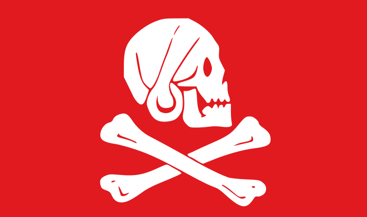 Bandiera rossa utilizzata dai pirati