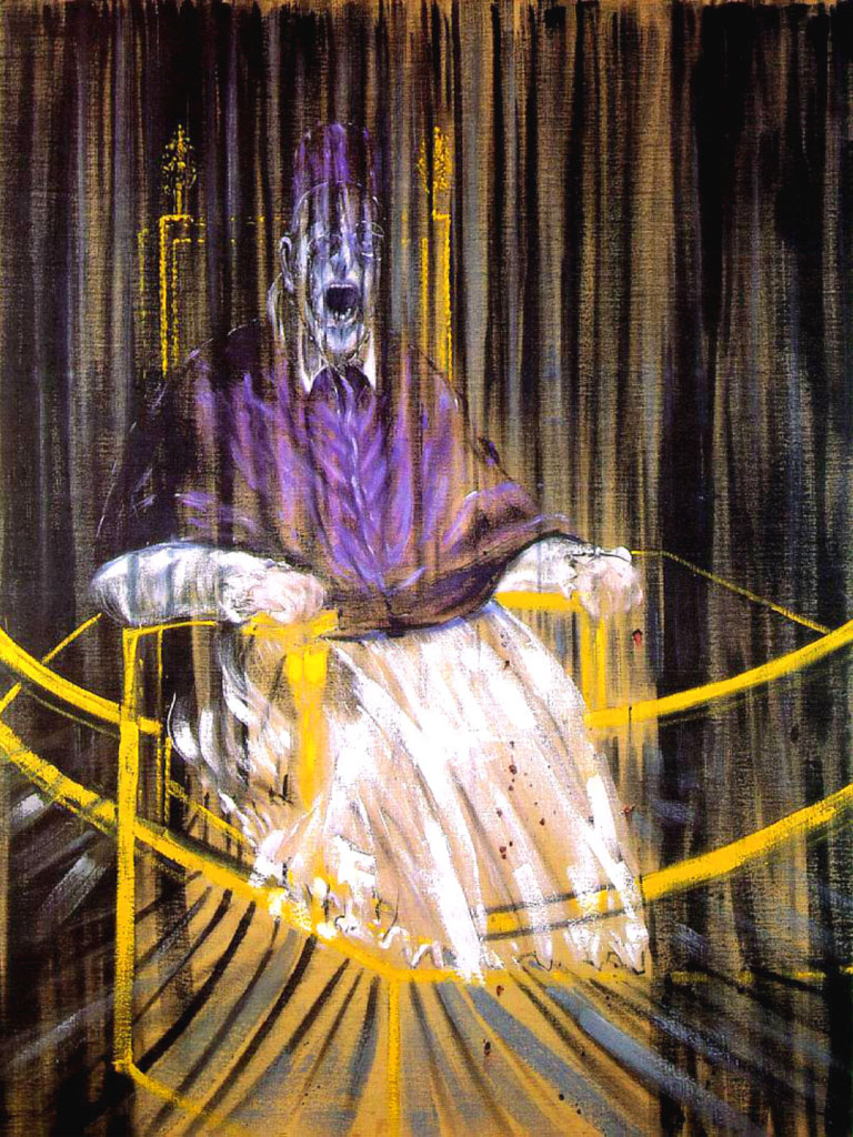 Risultati immagini per Studio dal ritratto di Innocenzo X, dipinto di Francis Bacon del 1953, custodito al Des Moines Art Center, in Iowa