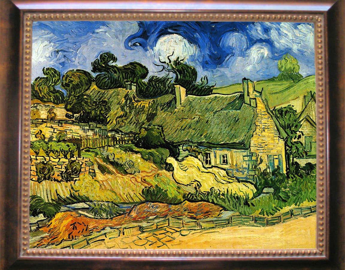 Casolari con tetti di paglia a Cordeville: quadro famoso di Vincent Van Gogh