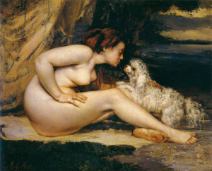 Courbet - Donna nuda con cane - 1861-1862