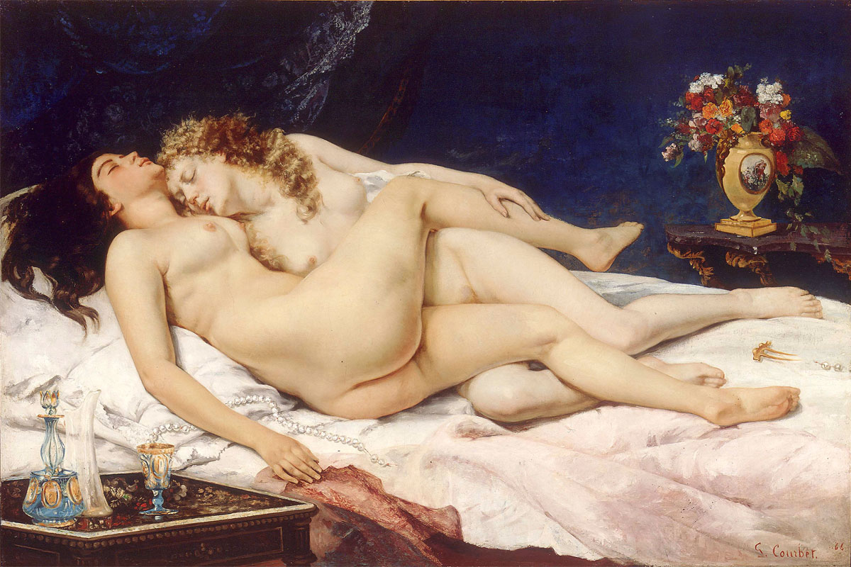  Il sonno - Gustave Courbet - 1866 - (Le Sommeil - Les Dormeuses) - Les Deux Amies (Le due amiche) - Paresse et Luxure (Indolenza e Lussuria)