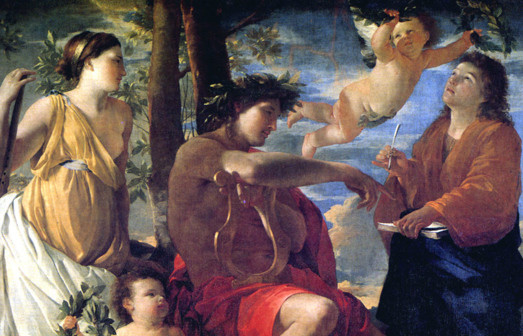 L'ispirazione del poeta, opera di Poussin