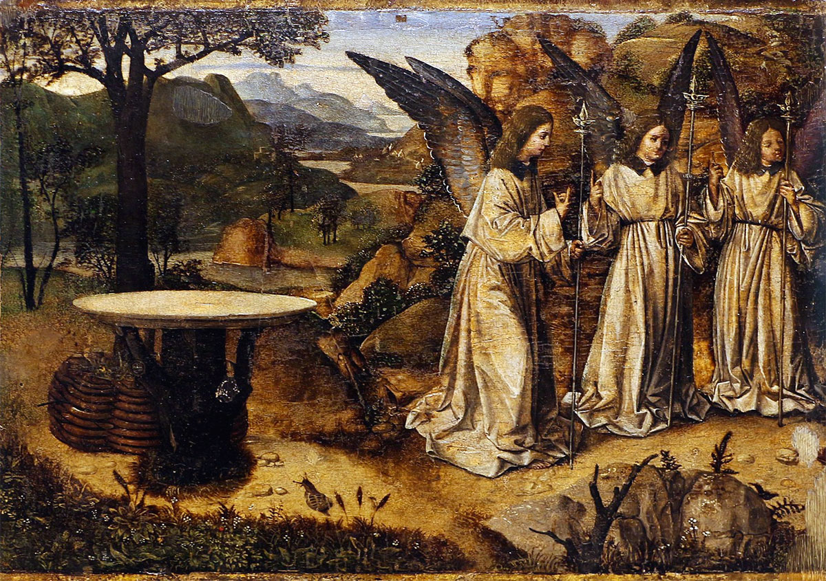 Visita dei tre angeli ad Abramo, quadro di Antonello da Messina