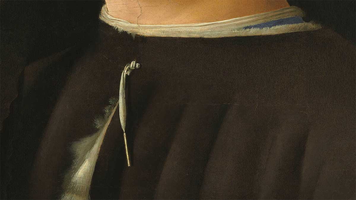 Ritratto di giovane, Antonello da Messina – dettaglio della veste