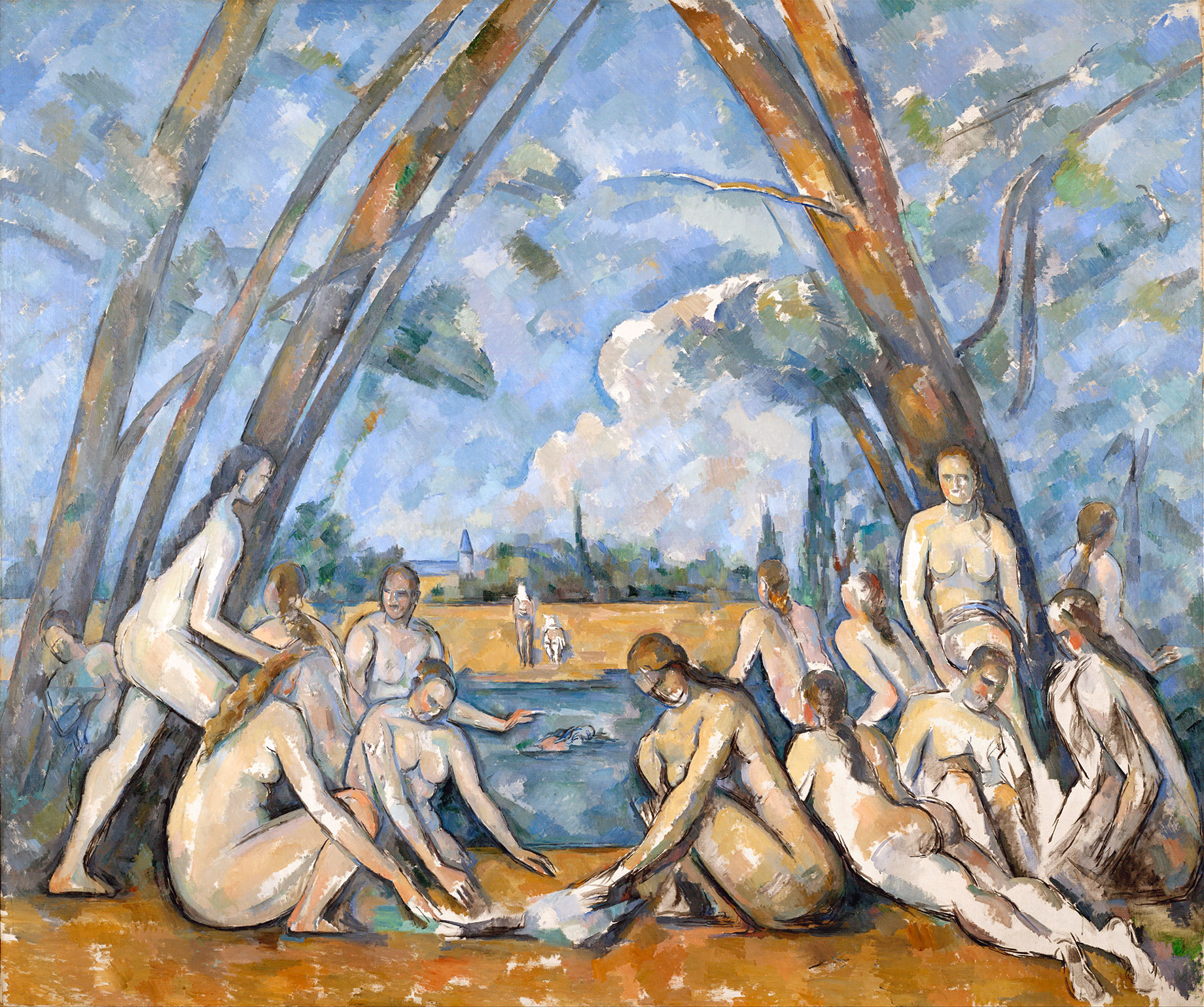 Grandi Bagnanti, Les Grandes Baigneuses, Large Bathers picture quadro Cezanne