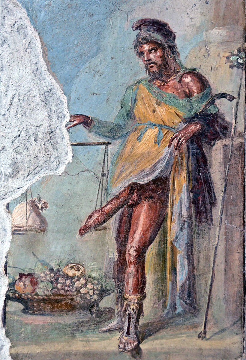 Priapo, Mito: Affresco di Pompei, casa dei Vettii