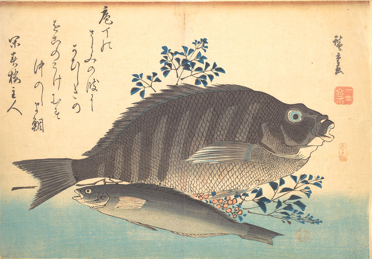 Shimadai e Ainame, opera di Utagawa Hiroshige