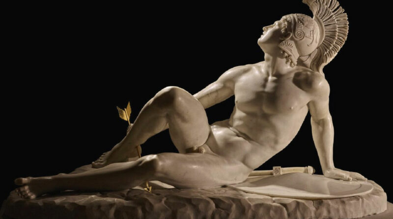 Tallone di Achille: Achille morente, scultura di Filippo Albacini