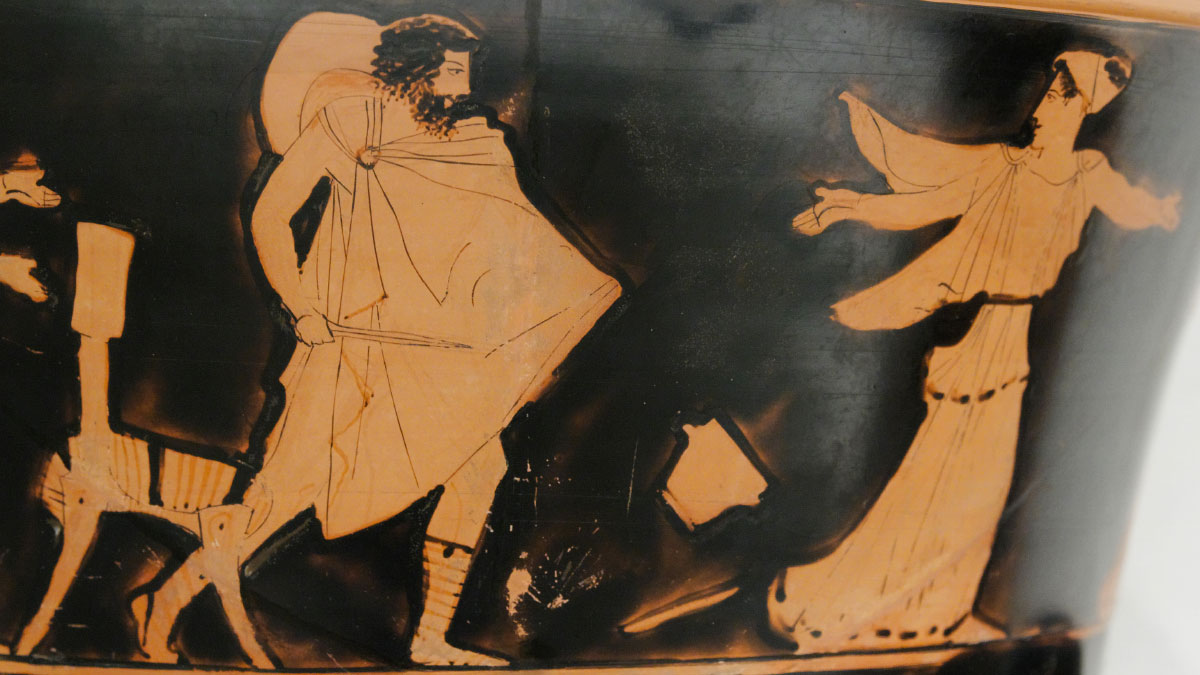 Ulisse insegue la dea-maga (vaso conservato al Met di New York)