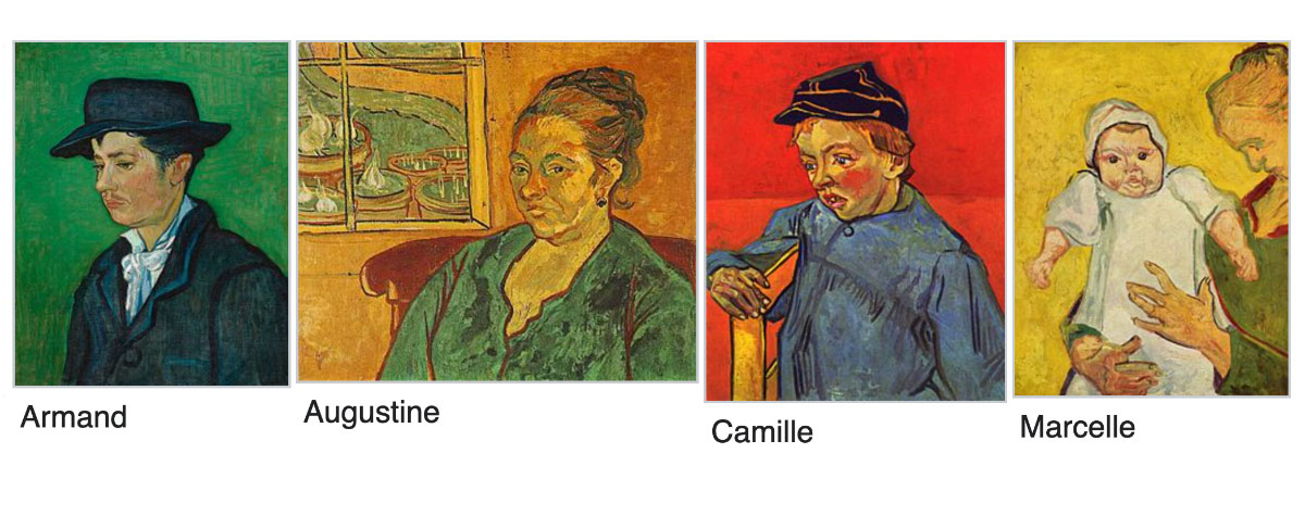 Joseph Roulin - la famiglia - ritratti di Van Gogh