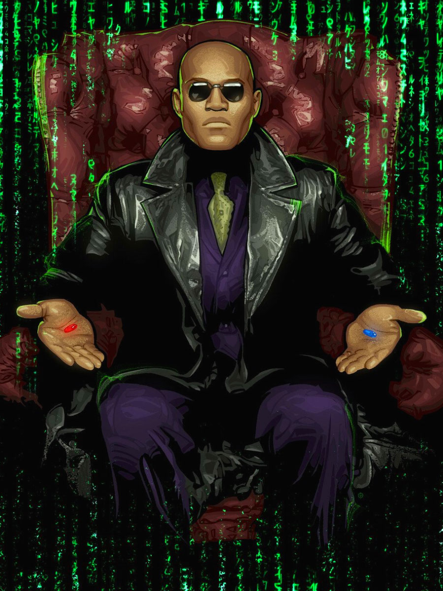 illustrazione di Morpheus dal film Matrix