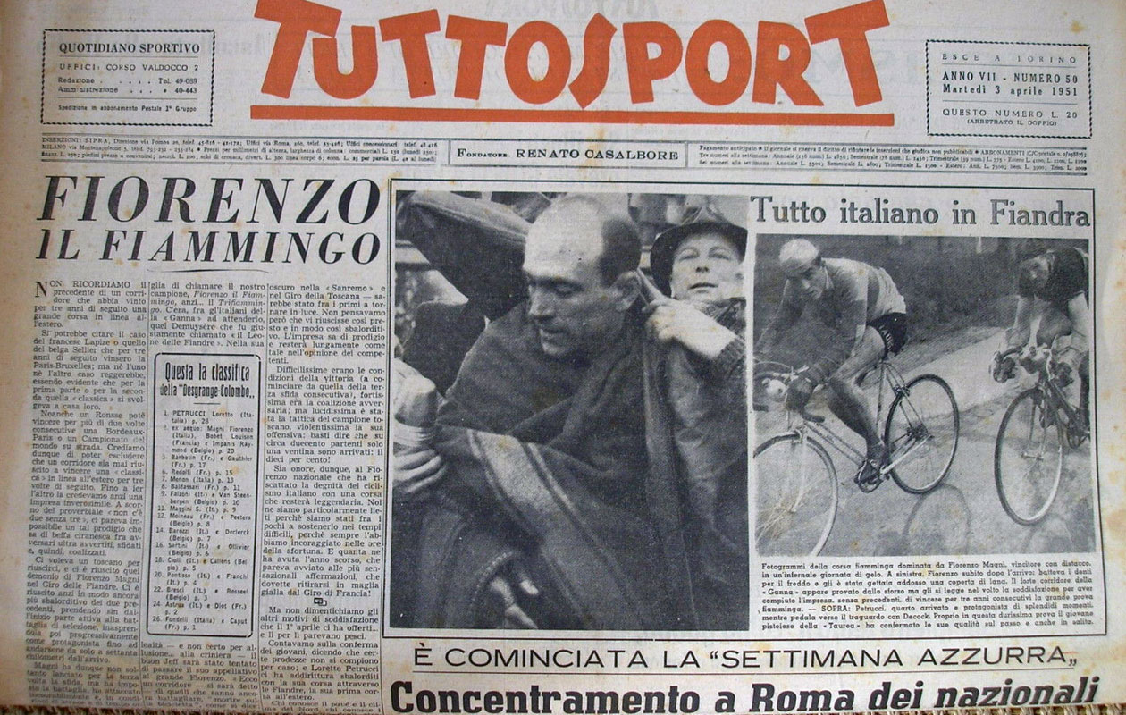 Fiorenzo Magni - Fiandre 1951 - Tuttosport