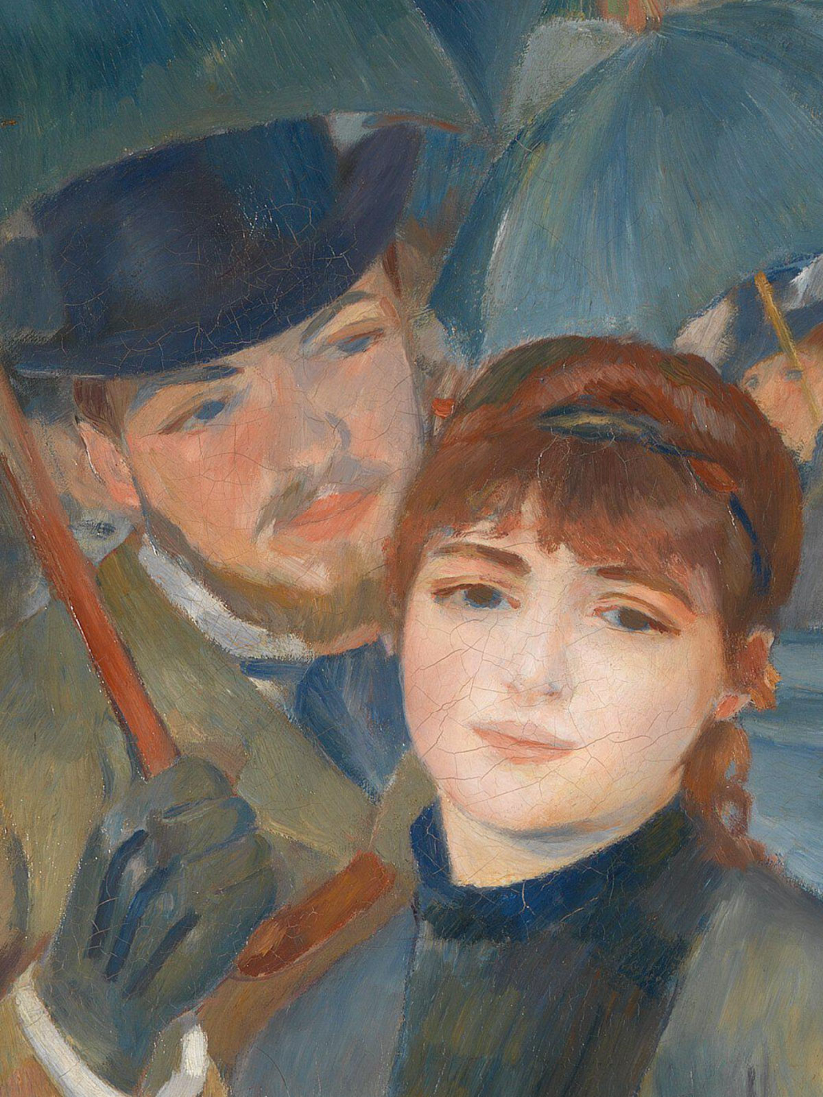 ombrelli Renoir - un gentiluomo ripara la ragazza dalla pioggia
