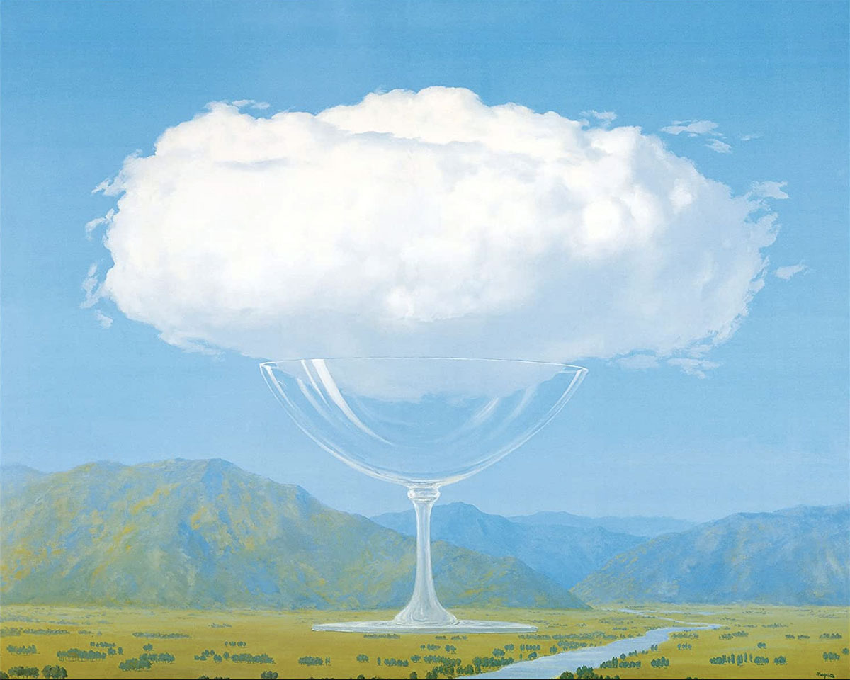 La corde Sensible - The Heartstrings - Le corde del cuore - nuvola bicchiere - Magritte