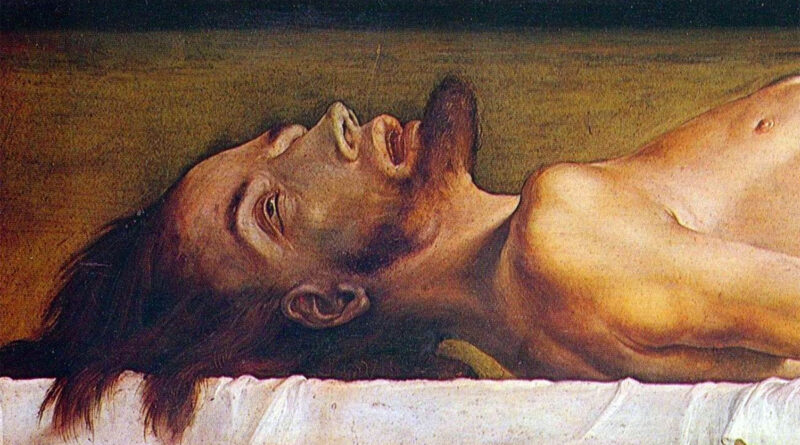 Corpo di Cristo morto nella tomba - dettaglio del volto
