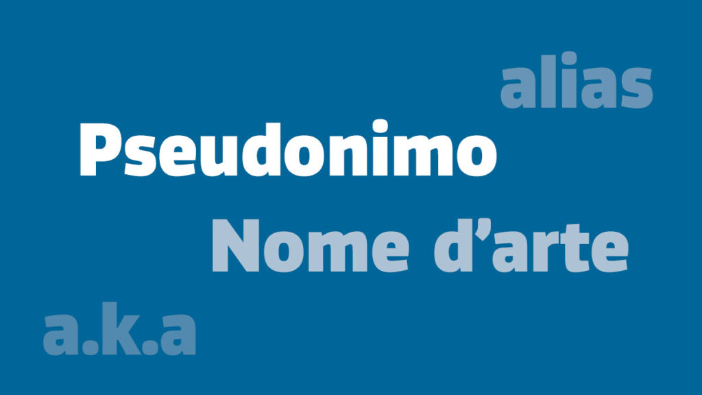 pseudonimo e nome d'arte - differenze