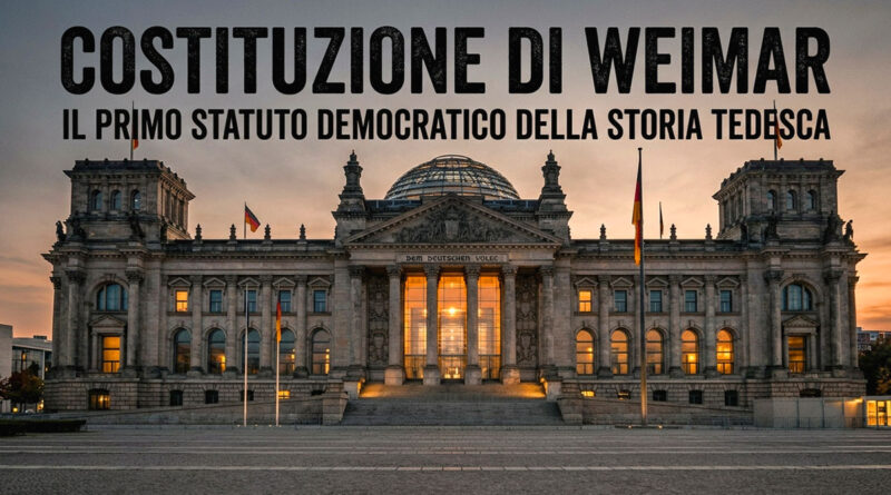 Costituzione di Weimar, il primo statuto democratico della storia tedesca