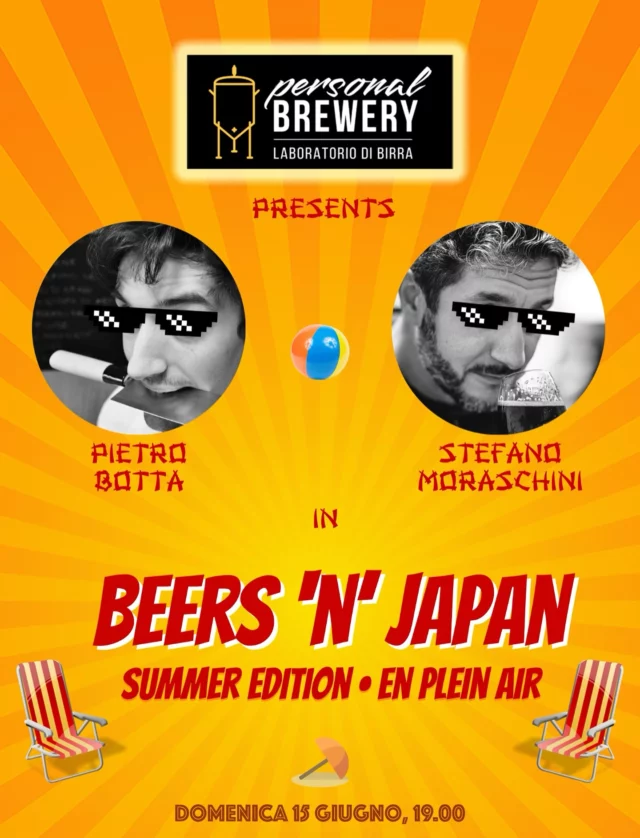 A grande richiesta lo facciamo di nuovo. 
Stavolta all’aperto. 

Birre artigianali + cibo giapponese = perfetto abbinamento!

Unisciti a noi per una serata di degustazione esclusiva! 

Se non sai chi è @pietrocarlobotta pentiti e chiedi all’AI. 

5 portate e chissà stavolta quante birre ?!

Solo 39 € !!! Crazy!!!

E dopo l’evento la serata continua. 

Come?

Trovi i dettagli sul sito…

Prenota ora sul sito di @personalbrewery !

 #birreartigianali #cibogiapponese #degustazione